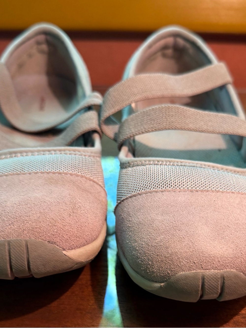 Lands' End Girls' Light Pink Mary Jane Flats with Elastic Straps